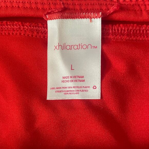 Xhilaration Womens Swim Size Large RIbbed Cheeky Bikini Bottoms Red Swim Suit - Picture 5 of 8